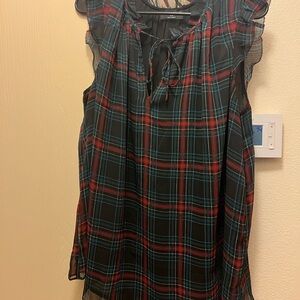Lane Bryant Plaid Blouse - Red and Blue